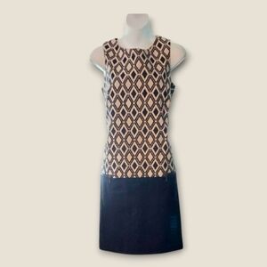 NWT Worthington Black and Ivory Geometric Diamond Dress sz 6